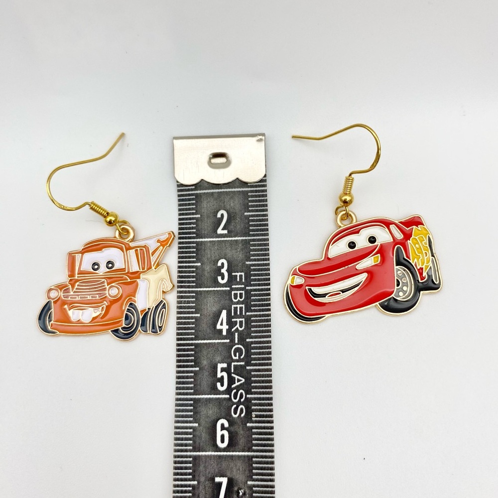 Pixar inspired Lightning McQueen and Mater earrings from Cars NWT - Picture 9 of 17